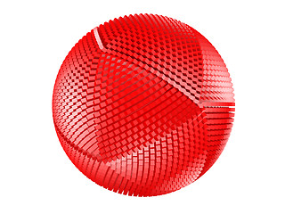 Image showing Red thorny textured sphere isolated on white.