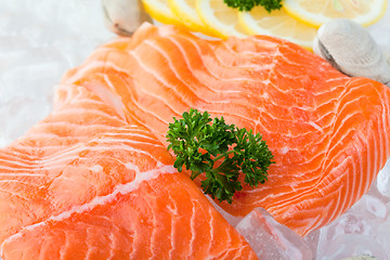 Image showing Salmon on ice