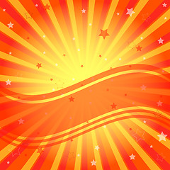 Image showing Abstract Vivid Orange Background With Rays