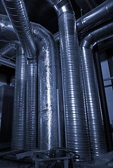 Image showing Ventilation pipes of an air condition