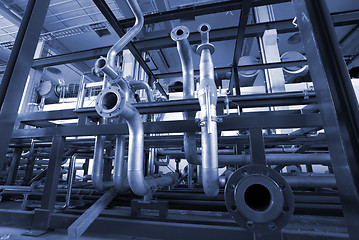 Image showing different size and shaped pipes at a power plant