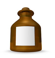 Image showing brown bottle with blank label