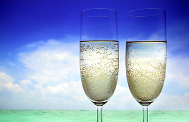 Image showing Champagne on the Beach