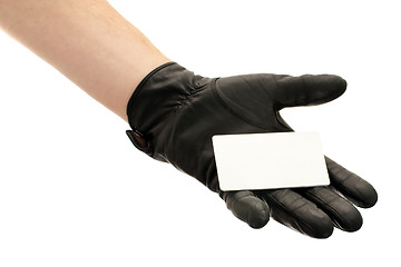 Image showing Blank card on palm