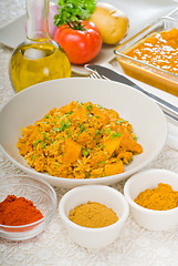 Image showing curry beef rice and potatoes