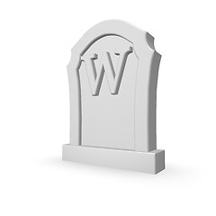 Image showing gravestone with letter w