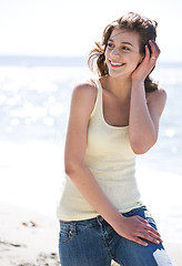 Image showing Happy beach summer girl