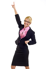 Image showing attractive businesswoman winning