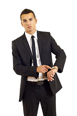 Image showing businessman showing watch