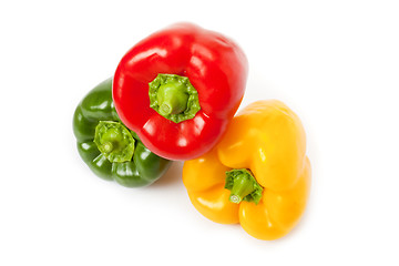 Image showing red, yellow and green paprika