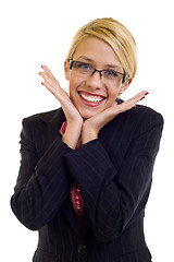 Image showing excited business woman
