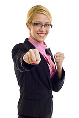 Image showing businesswoman in fighting pose