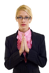 Image showing businesswoman praying