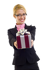 Image showing woman with gift box