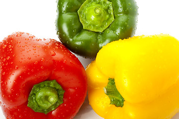 Image showing water drops on peppers