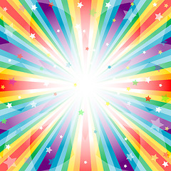 Image showing Abstract rainbow  background  with rays