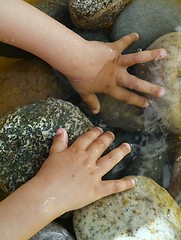 Image showing hands in the water