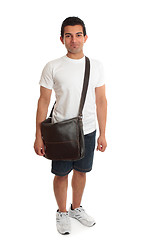 Image showing Casual student standing with bag