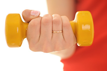 Image showing hand with dumbbels