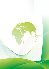 Image showing Green abstract background with planet earth