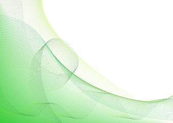 Image showing Green abstract background with waves