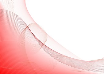 Image showing Red abstract background with waves