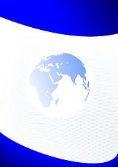 Image showing Blue business template with Planet Earth