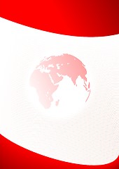Image showing Red business template with Planet Earth