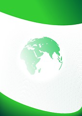 Image showing Green business template with Planet Earth