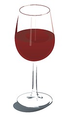 Image showing A glass of red wine