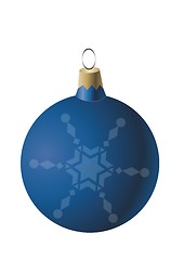 Image showing Blue Christmas ball ornament