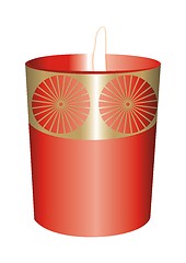 Image showing A red candle