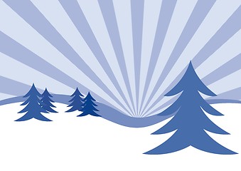Image showing Winter firs illustration