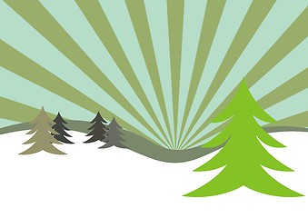 Image showing Winter firs illustration