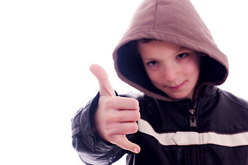 Image showing young man, with sign of  cool