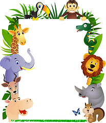 Image showing Cute animal cartoon frame