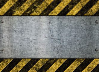 Image showing grungy hazard sign metal plate