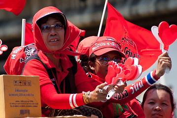 Image showing Red shirt demonstrations in Bangkok 2010