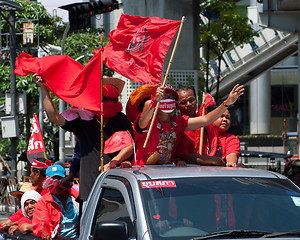 Image showing Red shirt demonstrations in Bangkok 2010