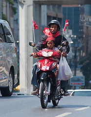 Image showing Red shirt demonstrations in Bangkok 2010