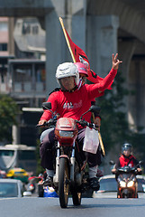 Image showing Red shirt demonstrations in Bangkok 2010