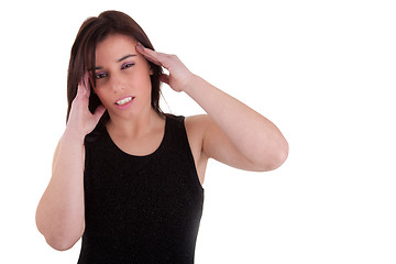 Image showing beautiful woman with headache