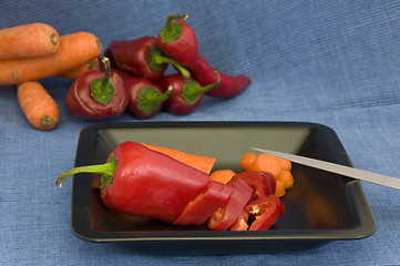 Image showing peppers and carrots