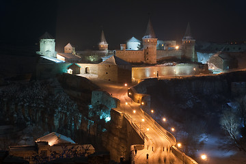 Image showing Night Castle and bridge