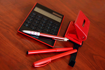 Image showing Office desk still life