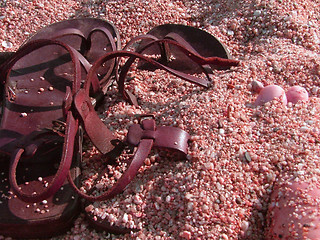 Image showing shoes in sand