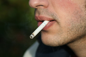 Image showing Person Smoking a Cigarette
