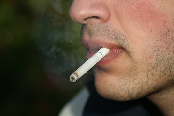 Image showing Person Smoking a Cigarette