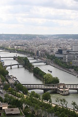 Image showing View from the Eiffel Tower over the Seine, Paris, France