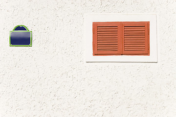 Image showing red wooden window